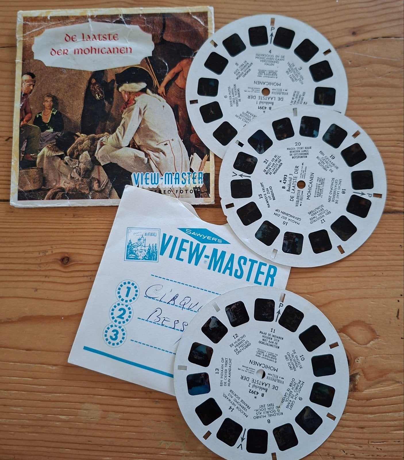 viewmaster sawyer 1960 laatste der mohikanen western, Ophalen of Verzenden, Foto of Kaart