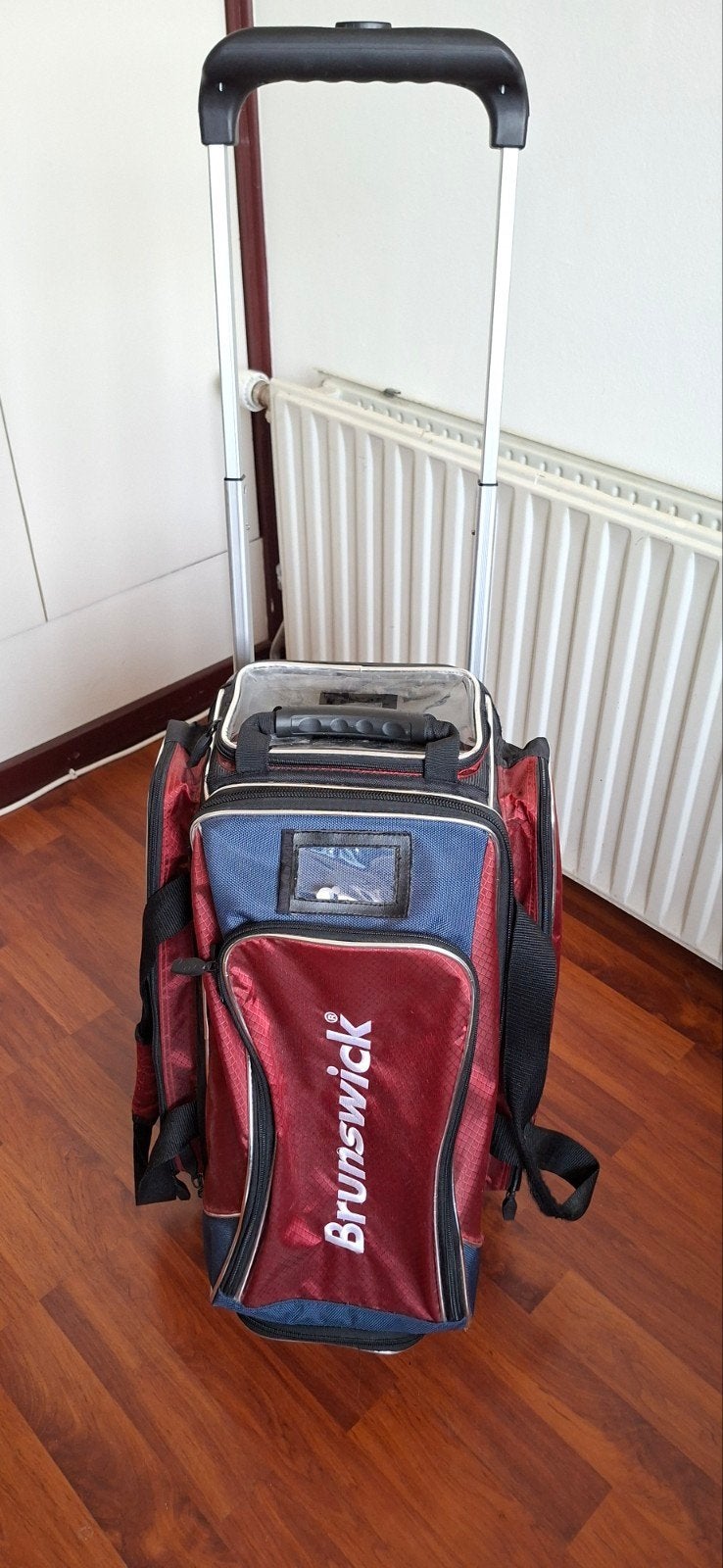 Brunswick Bowlingtas met wieltjes voor 2 ballen en schoenen, Ophalen, Gebruikt