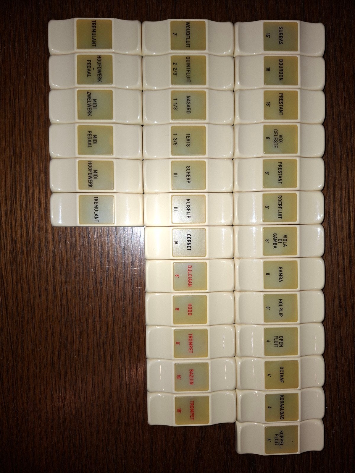 Johannus orgel registerknoppen, Muziek en Instrumenten, Orgels, Ophalen, Gebruikt, 2 klavieren, Orgel