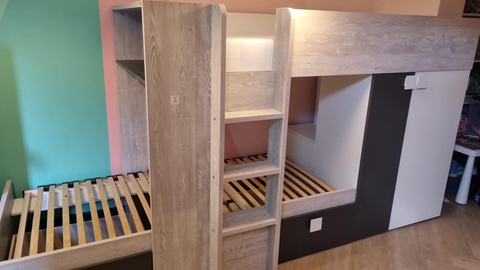 Stapelbed Maxim Antraciet - Zonder Matrassen, Ophalen, Gebruikt, 90 cm, Tweepersoons