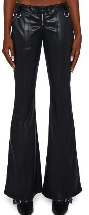 Nieuwe! Prachtige kunstlederen flared pants mt S, Zwart, Nieuw, Ophalen of Verzenden, Maat 34 (XS) of kleiner