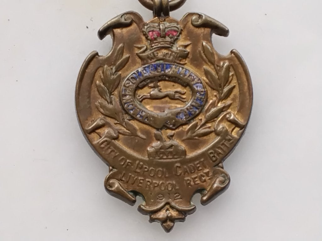 Medaille City of Liverpool Cadet Battalion Egypt 1912, Verzamelen, Ophalen of Verzenden, Overige soorten, Engeland, Lintje, Medaille of Wings