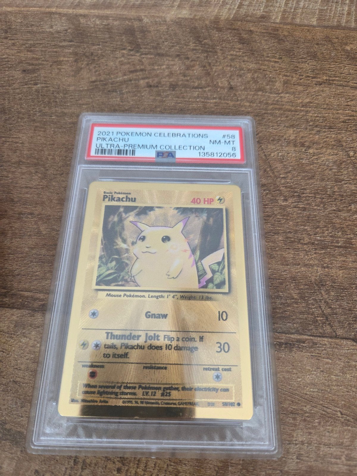 Pikachu metal psa8, Ophalen of Verzenden