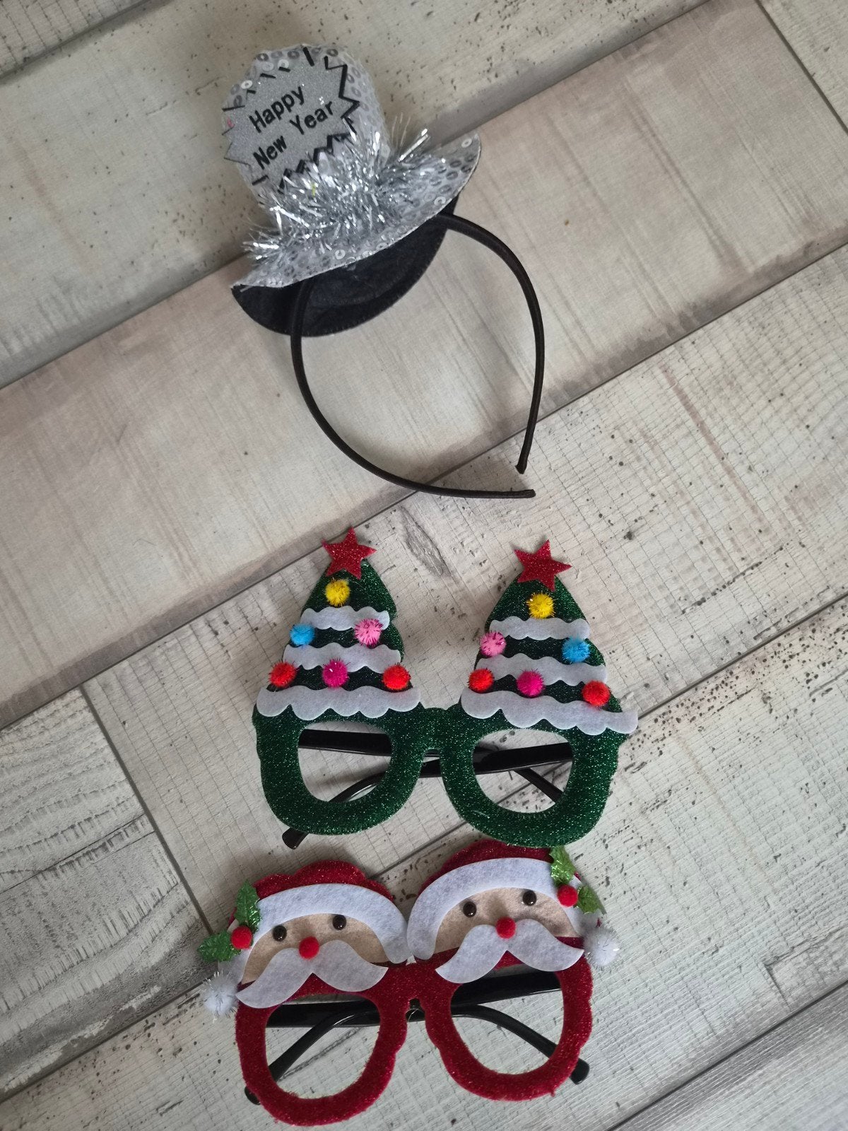Feestbrillen en haarband voor Kerst en Nieuwjaar, Ophalen of Verzenden, Zo goed als nieuw, Feestartikel, Kerst of Sinterklaas