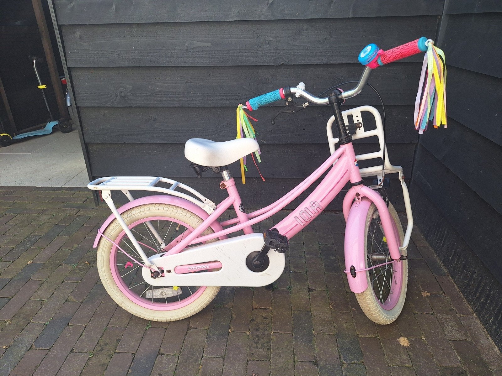 Popal kinderfiets 16 inch roze, Ophalen, Velgrem, Popal Lola, 16 tot 20 inch