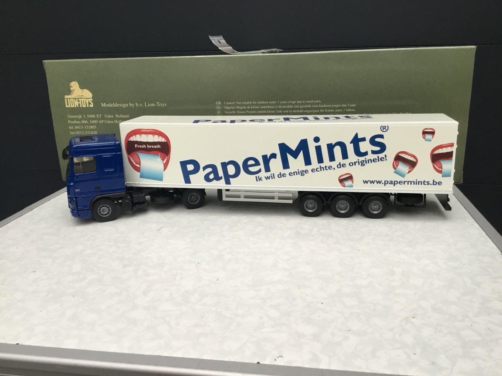 Lion Car Daf XF Paper Mints, Hobby en Vrije tijd, Modelauto's | 1:50, Ophalen of Verzenden, Zo goed als nieuw, Bus of Vrachtwagen