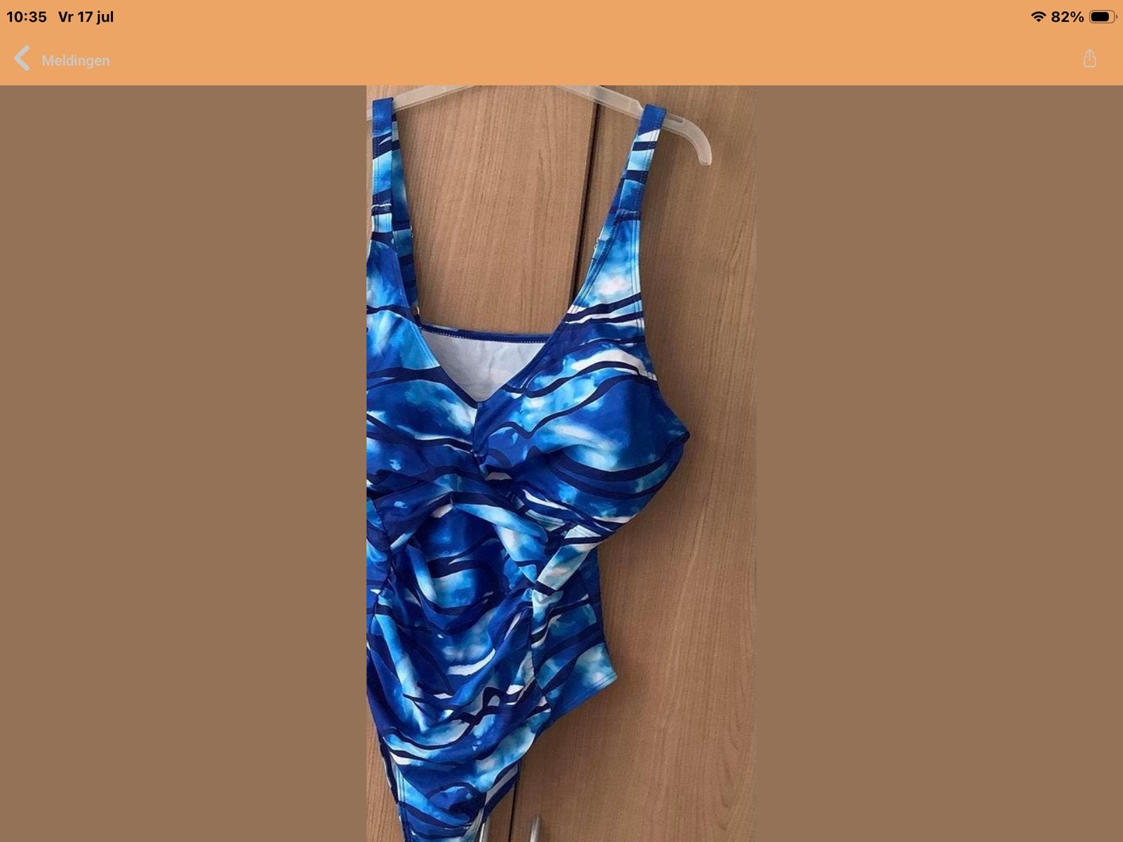 Nieuw blauw badpak met print, maat  48/50, Verzenden, Nieuw, Blauw, Badpak