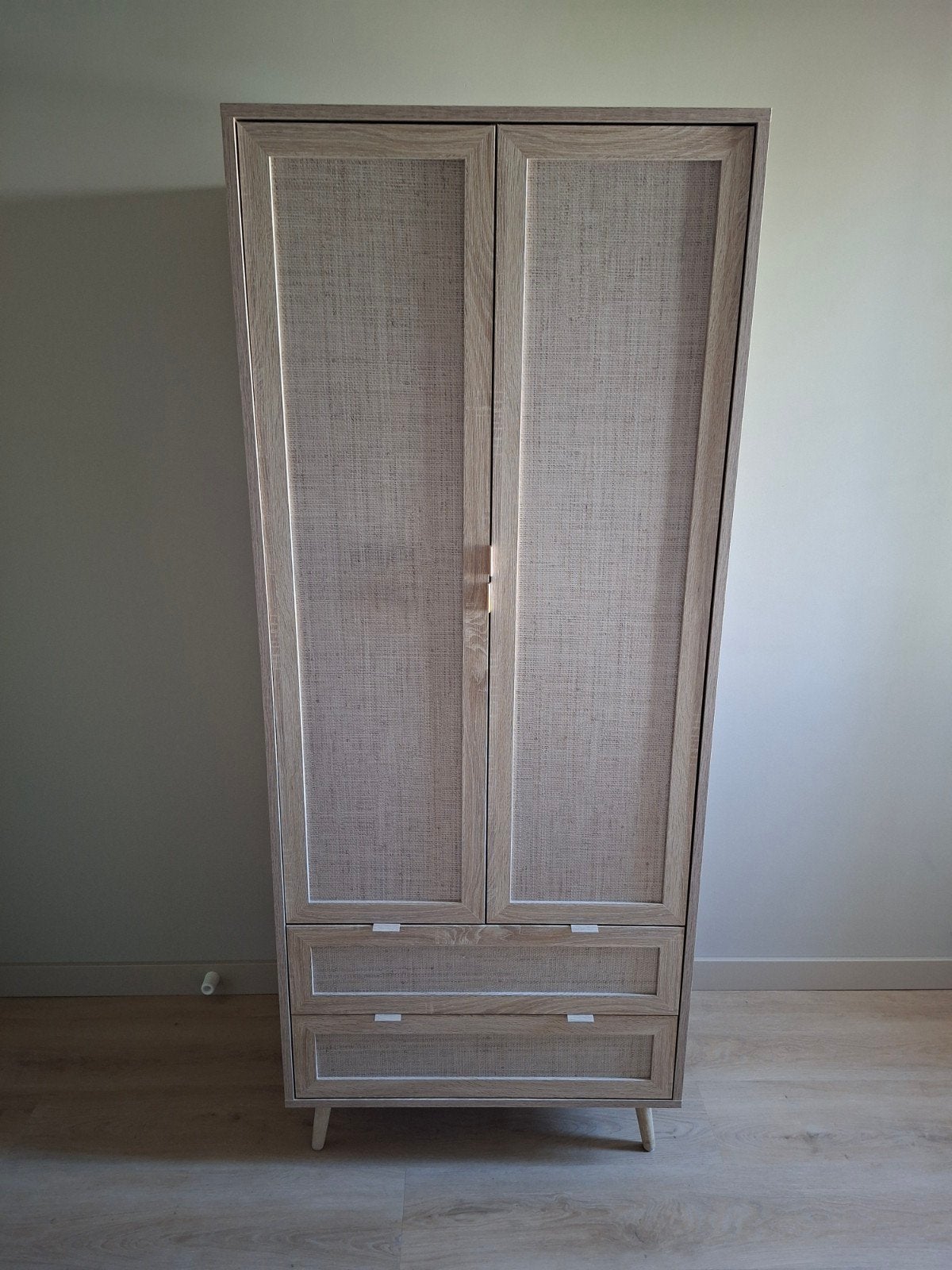 Eiken Webbing Rotan Kinderkledingkast - Zo goed als nieuw, Ophalen, Kast, 50 tot 70 cm, 105 cm of meer