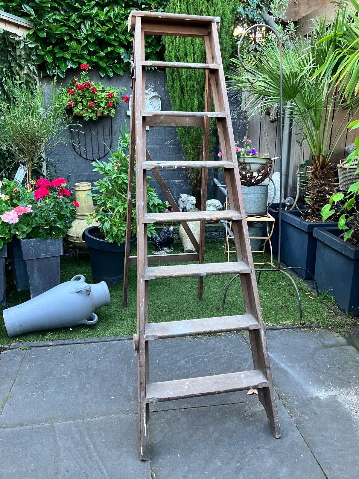 Vintage Wienese schilders trap - 187 cm hoog, Ophalen, Gebruikt, Trap, Opvouwbaar of Inschuifbaar