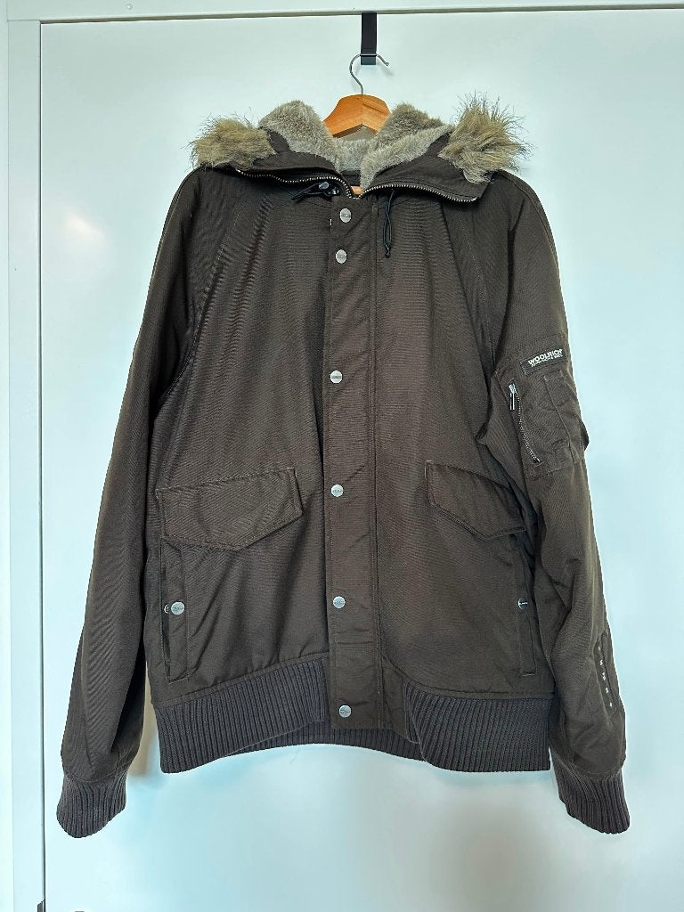 Zeldzame Vintage Woolrich Bomber XL - Bruin, Kleding | Heren, Jassen | Winter, Bruin, Maat 56/58 (XL), Ophalen of Verzenden, Gedragen