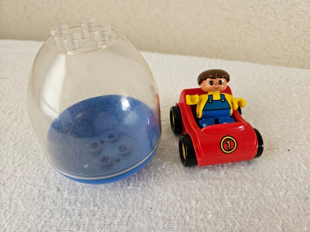 Lego Duplo grappige race auto in Ei, Ophalen of Verzenden, Zo goed als nieuw, Compleet, Complete set