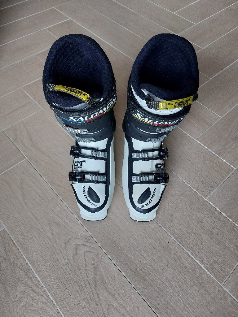 Salomon Skischoenen Zwart Wit 28.0 - 28.5 maat 42, 160 tot 180 cm, Schoenen, Zo goed als nieuw, Carve