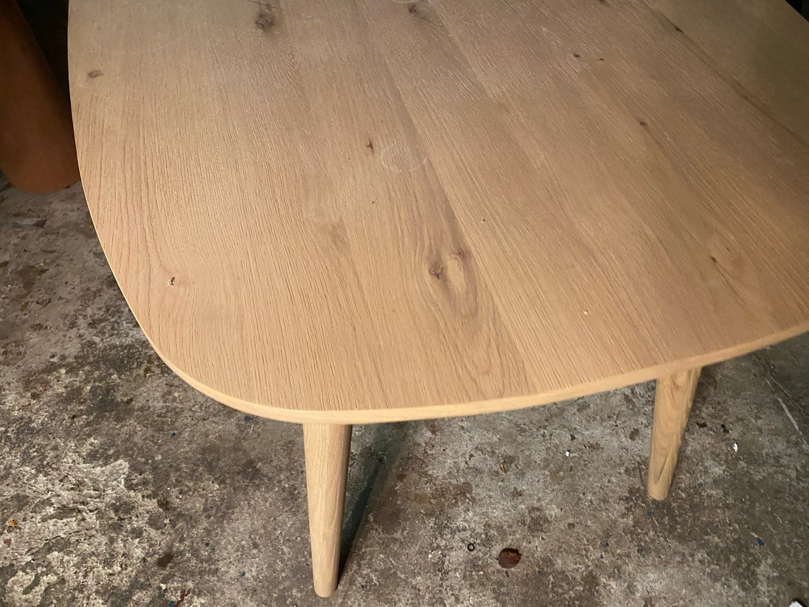 Licht eiken Deens ovale tafel 220x100 cm, Ophalen, Gebruikt, Eikenhout, 200 cm of meer