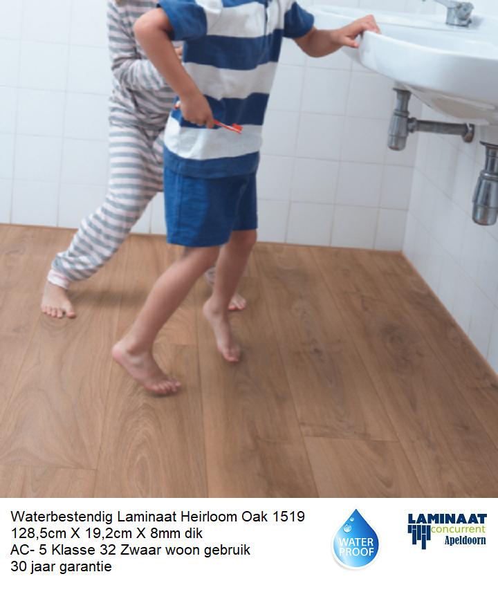 Waterbestendig Laminaat Heirloom Oak AC-5 Klasse 33, Bruin, 75 m² of meer, Ophalen of Verzenden, Zo goed als nieuw