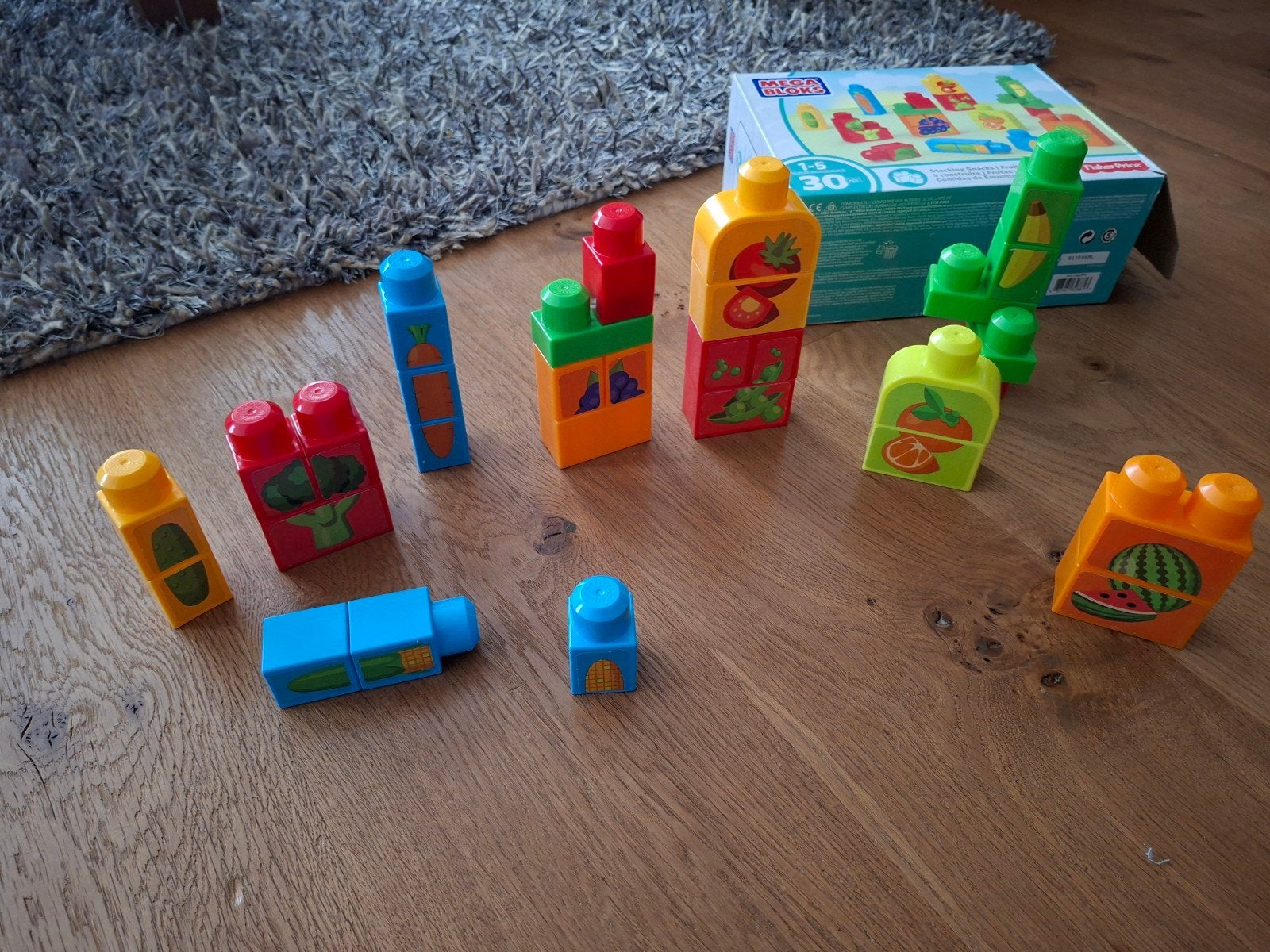 Mega Bloks Stapel Snacks - Fruit & Groenten (30 stuks), Ophalen of Verzenden, Zo goed als nieuw, Megabloks