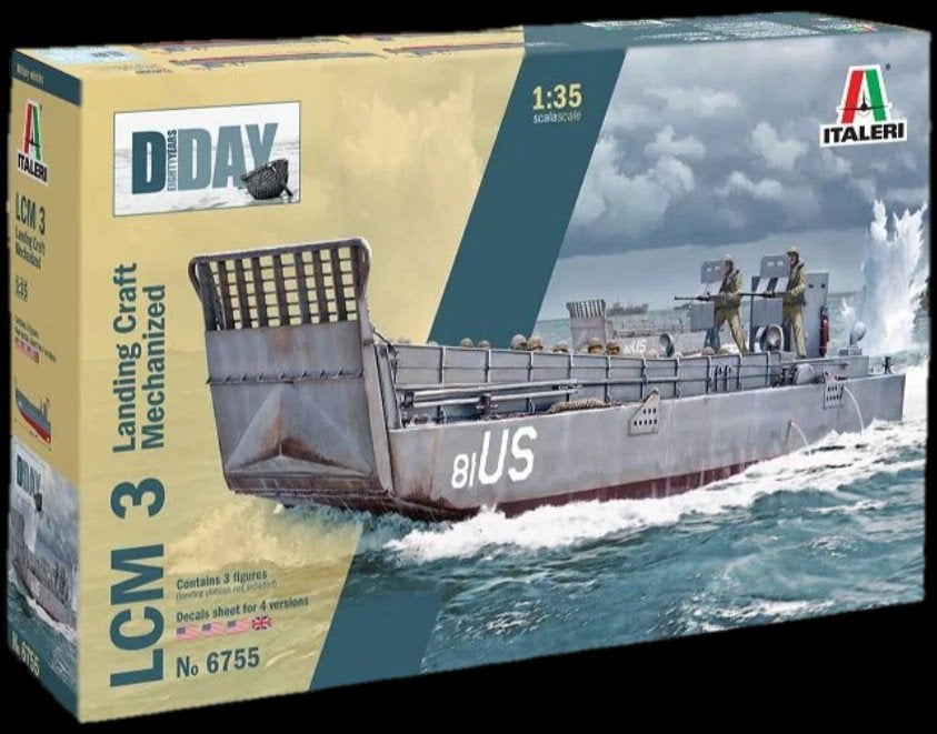 Italeri LCM3 Landing Craft ITA6755S, Ophalen of Verzenden, Nieuw, 1:32 tot 1:50, Italeri