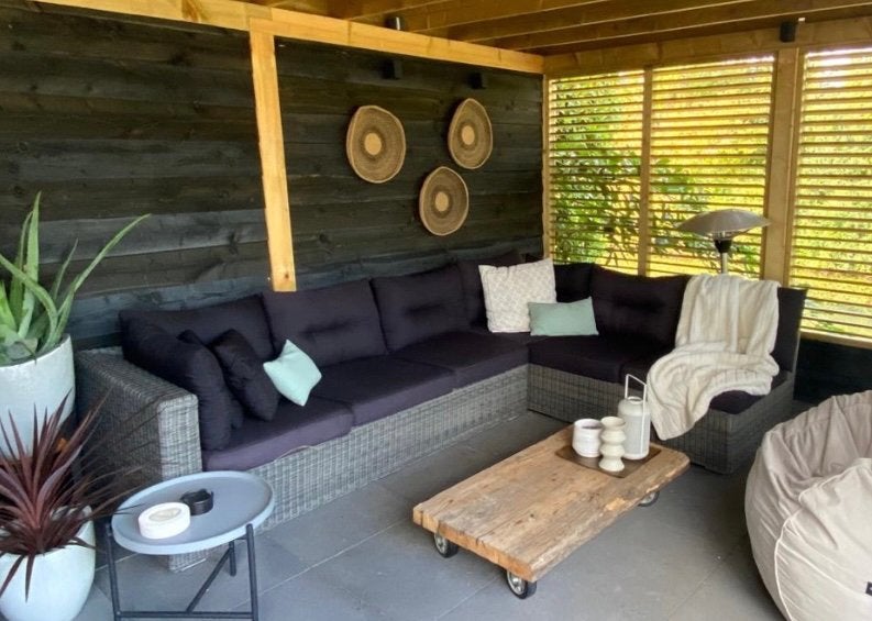 Luxe Wicker Hoek Loungeset 2-delig – Ibiza/Bohemian stijl, Ophalen, Zo goed als nieuw, Wicker