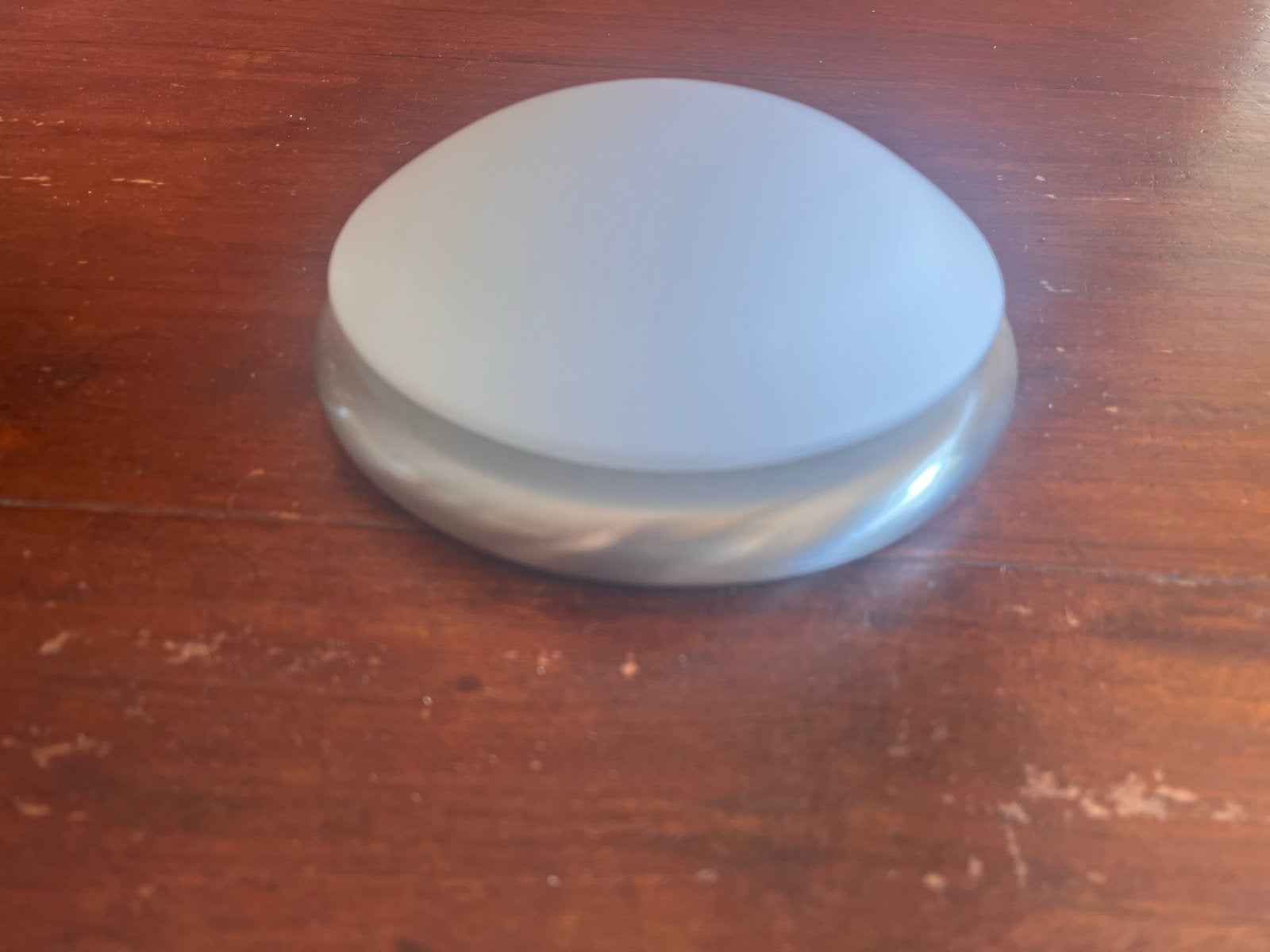 Moderne plafondlamp met melkglas en metalen rand, Ophalen, Overige merken, Gebruikt, Overige fittingen