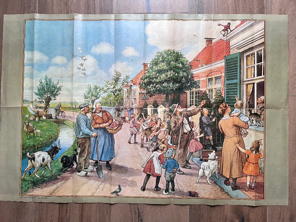 Aap, Noot Mies Poster/affiche 7B uit Vara gids, Verzenden, Voor 1940, Overige onderwerpen
