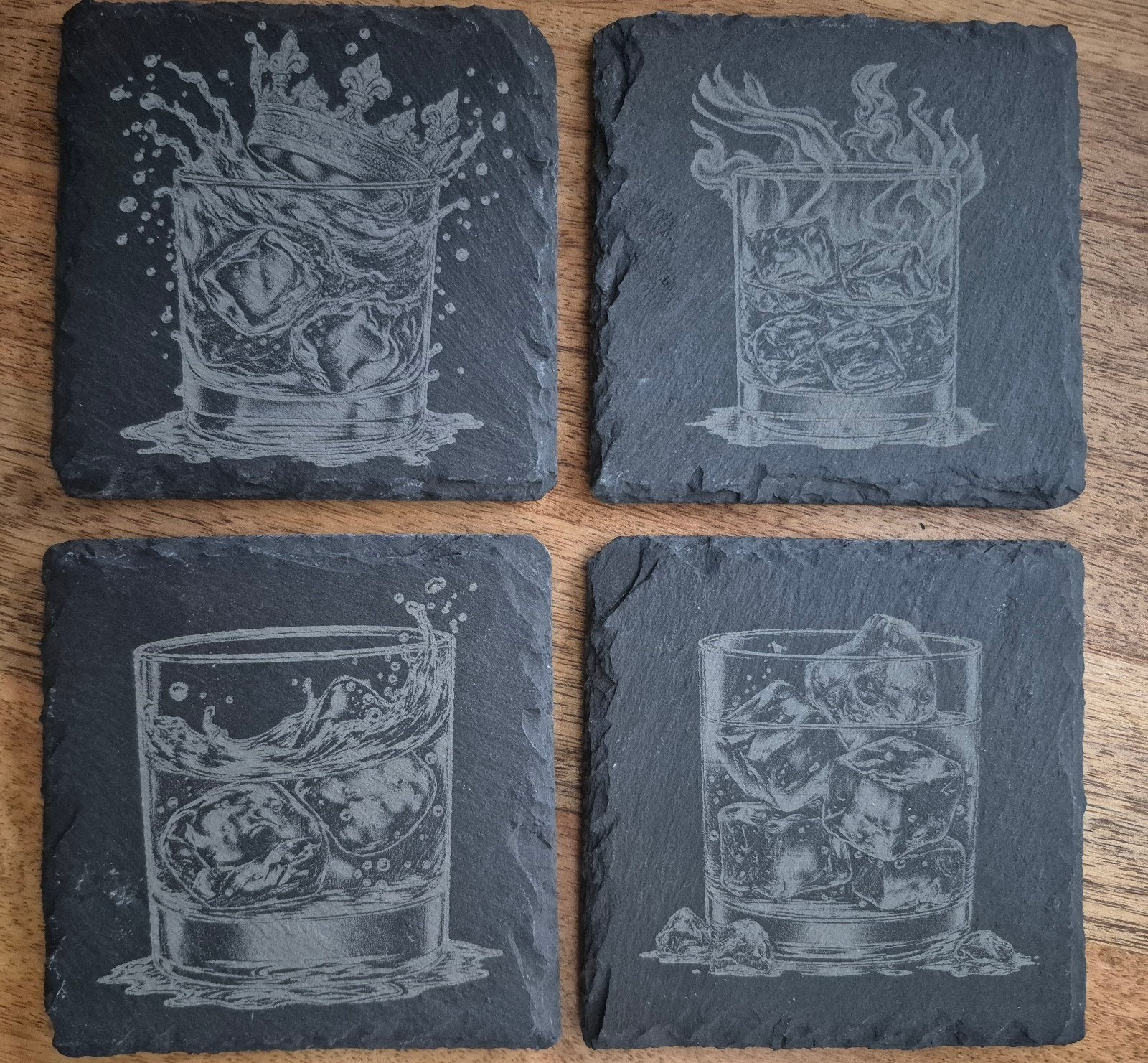 Stoere leistenen whiskey-onderzetters, Steen/keramiek, Glasonderzetter, Ophalen of Verzenden, Antislip