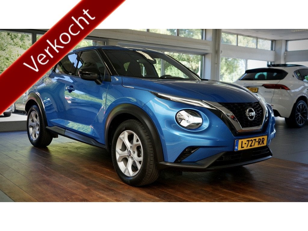 Nissan Juke 1.0 DIG-T N-Connecta (bj 2021, semi-automaat), Auto's, Automaat, 12 maanden, Euro 6, Blauw