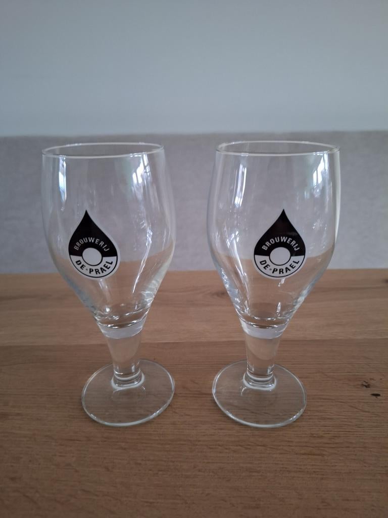 2 bierglazen brouwerij de Prael, Ophalen of Verzenden, Zo goed als nieuw, Bierglas