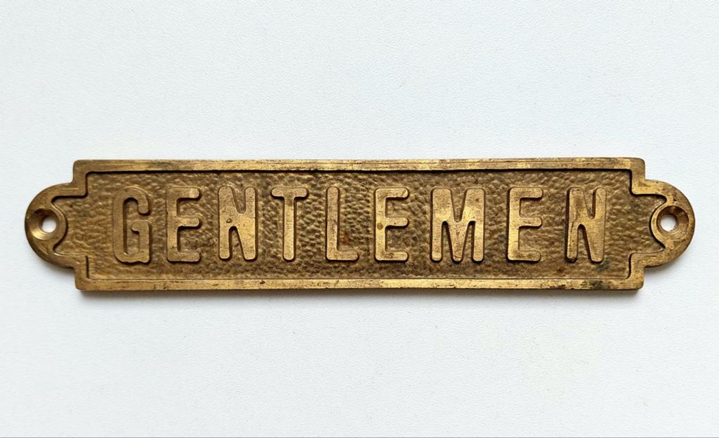 Messing of Brons GENTLEMEN bordje plaatje naamplaatje, Verzenden