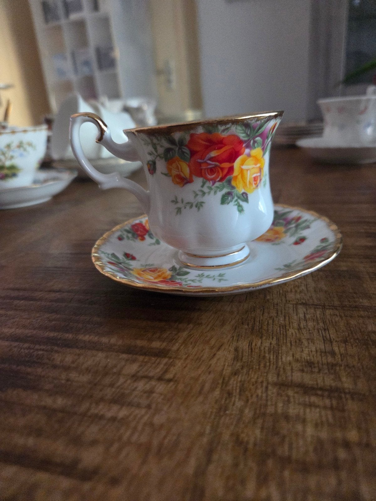 Royal Albert Pacific Rose Kop en Schotel, Antiek en Kunst, Ophalen