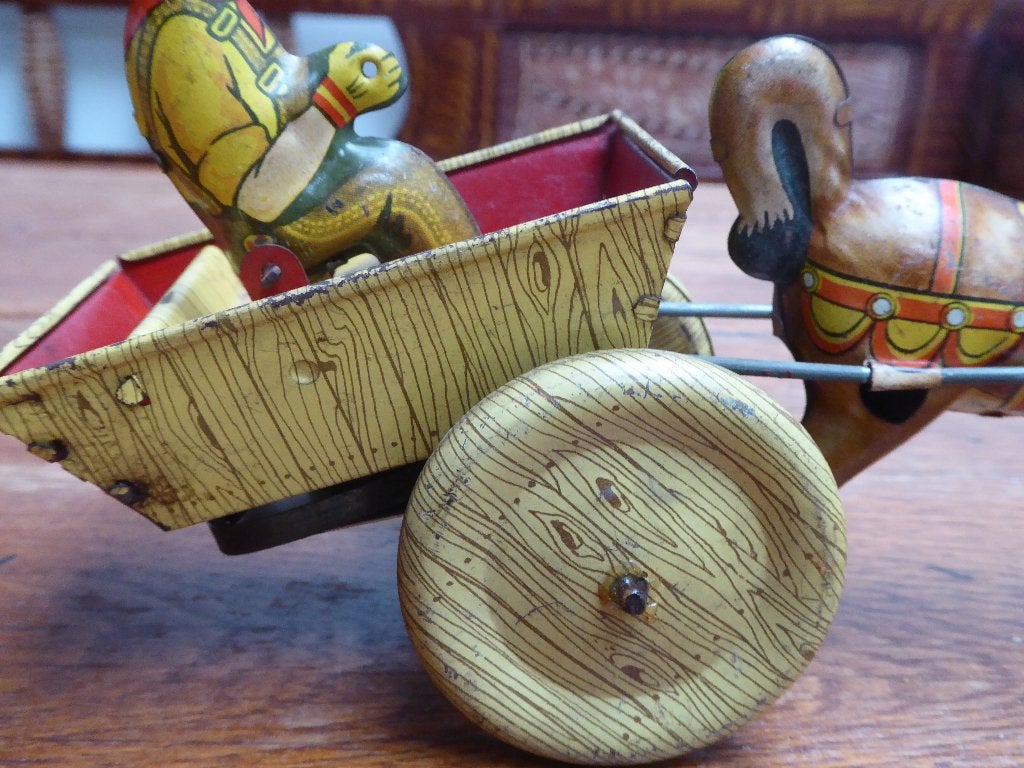 Antiek blikken ezeltje met kar, Balky Mule Marx & co., Antiek en Kunst, Ophalen of Verzenden