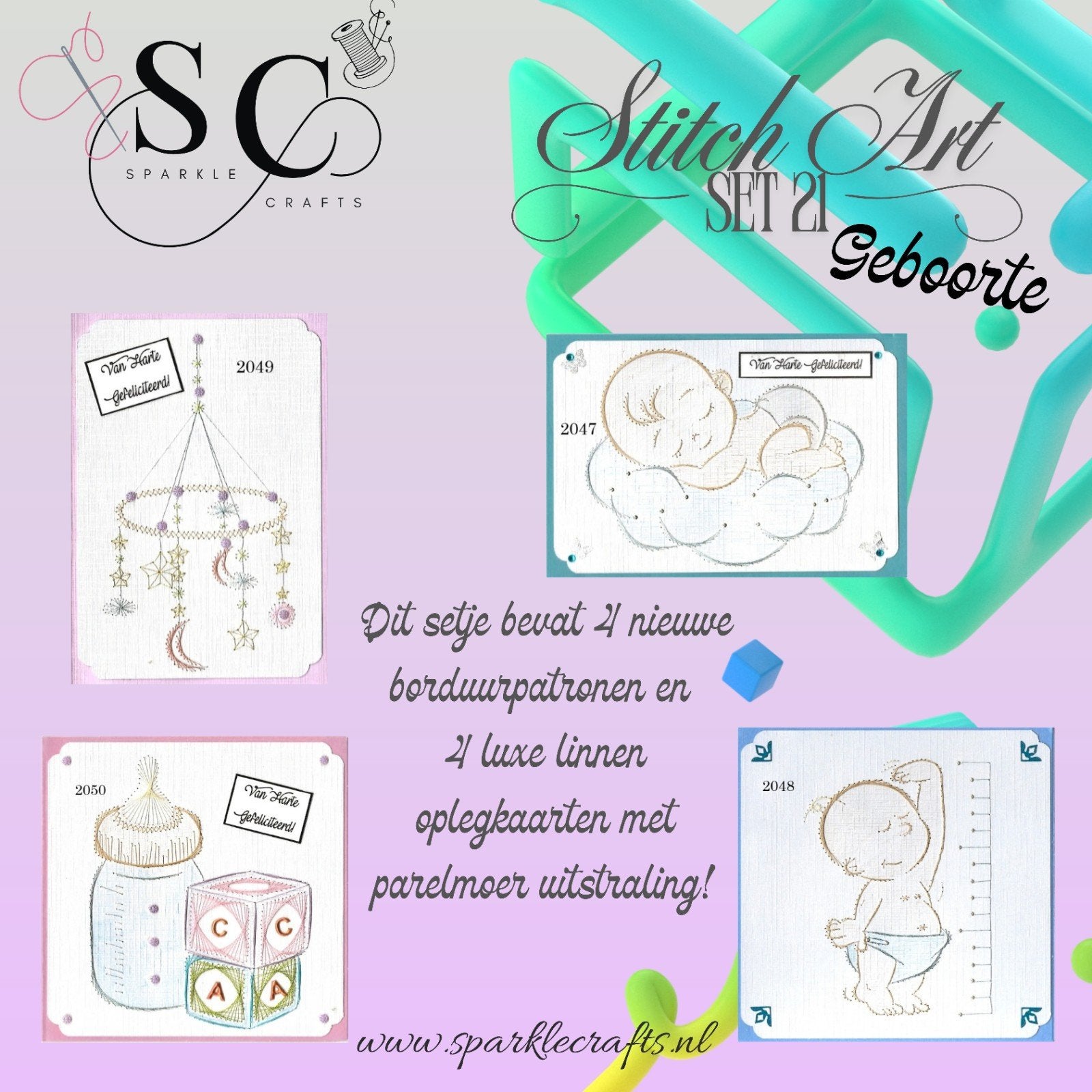 Stitch Art Sets voor borduren op kaarten, Hobby en Vrije tijd, Blanco kaart of Basiskaart, Nieuw, Info@sparklecrafts.nl, Ophalen of Verzenden