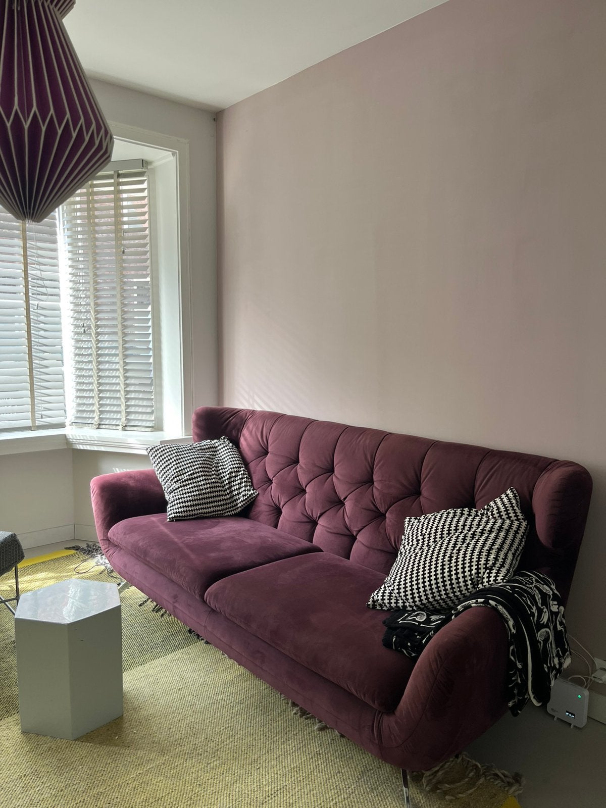 Montel velvet sixties seventies bankstel, Ophalen, Gebruikt, Driepersoons, 75 tot 100 cm
