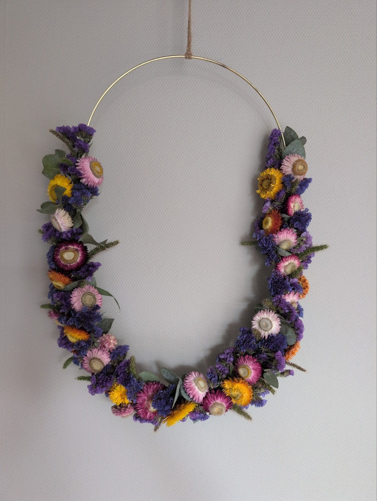 Krans met droogbloemen, Ophalen of Verzenden, Nieuw, Wanddecoratie, Natuurlijk materiaal
