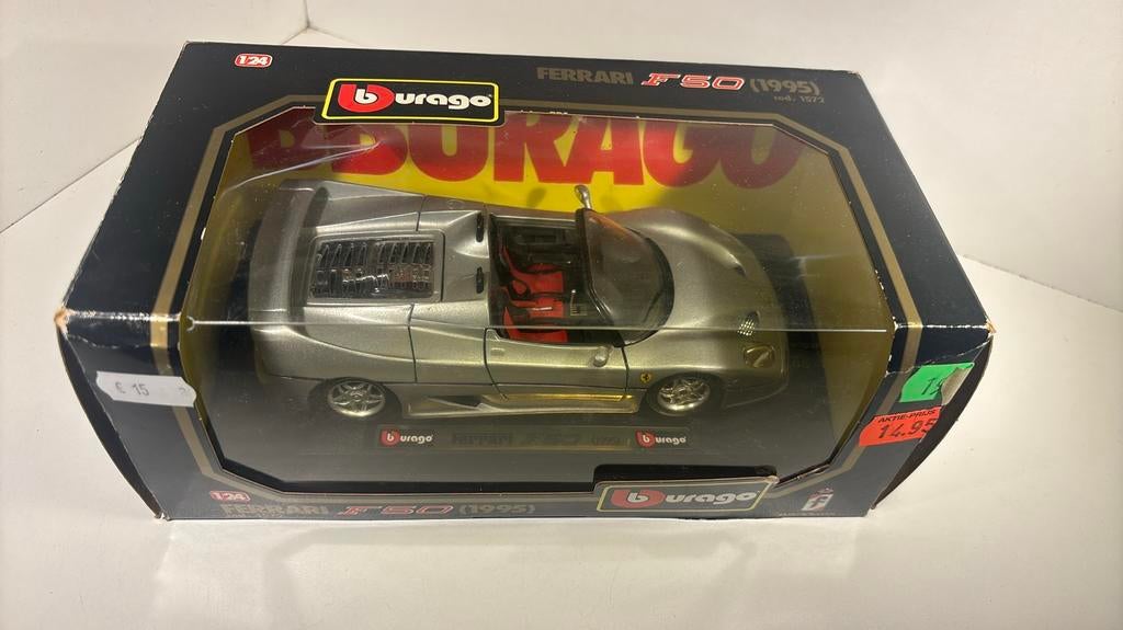Ferrari f50 grey spyder bburago 1.24, Ophalen of Verzenden, Bburago, A, A
