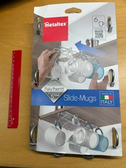Metaltex uitschuifbare mokkenrek (6 mokken), Overige typen, Verzenden, Nieuw, Metaal