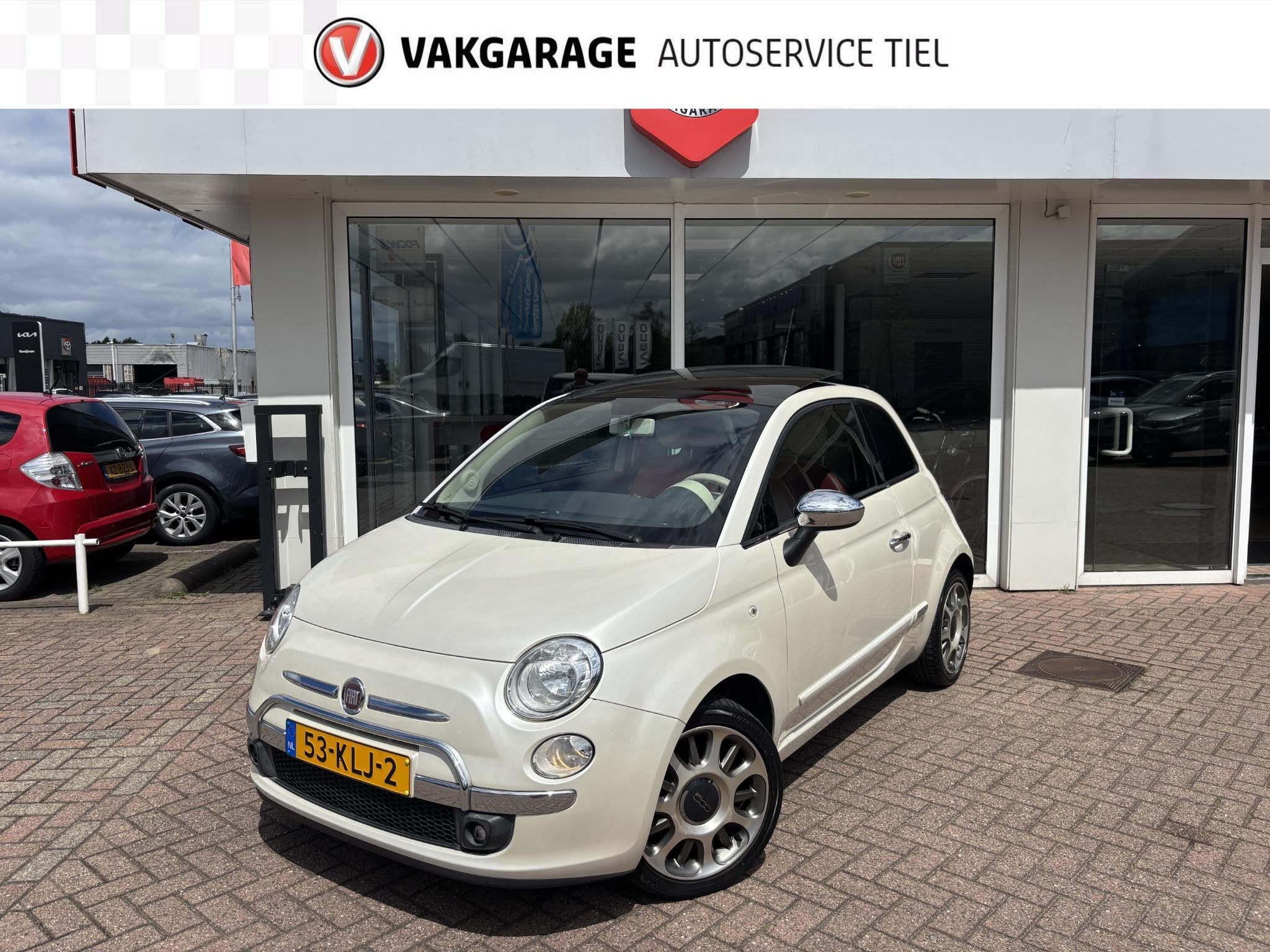 Fiat 500 1.2 Lounge Automaat / Ledere bekleding / Schuifdak, Euro 5, Stof, Gebruikt, 1242 cc