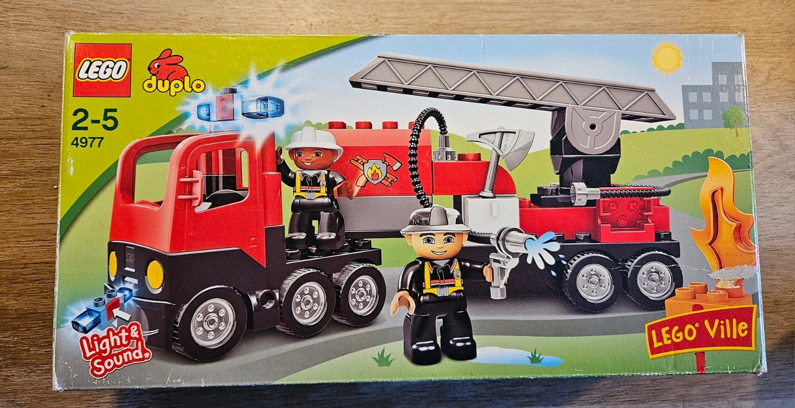 Lego Duplo Brandweerwagen 4977 met licht en geluid, Gebruikt, Overige thema's, Ophalen of Verzenden, Duplo