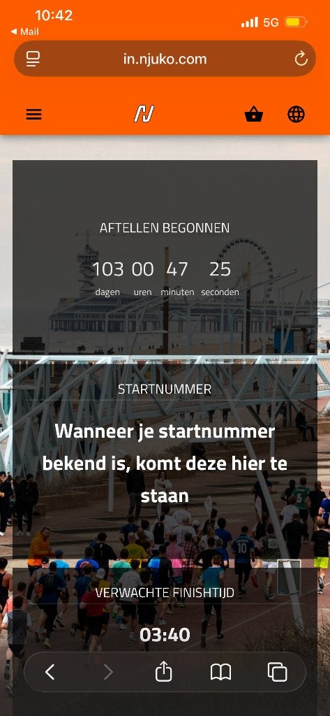 Startbewijs NN marathon Den Haag, Overige typen, Nieuw, Ophalen of Verzenden, Hardlopen