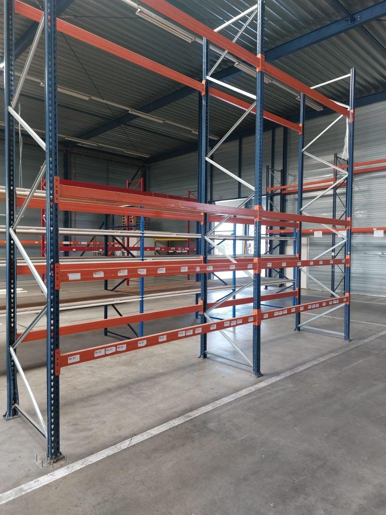 Mecalux palletstelling 4,5m hoog - 20 staanders 73 Liggers, Ophalen, Mecalux, Info@oswalt.nl, Oswalt