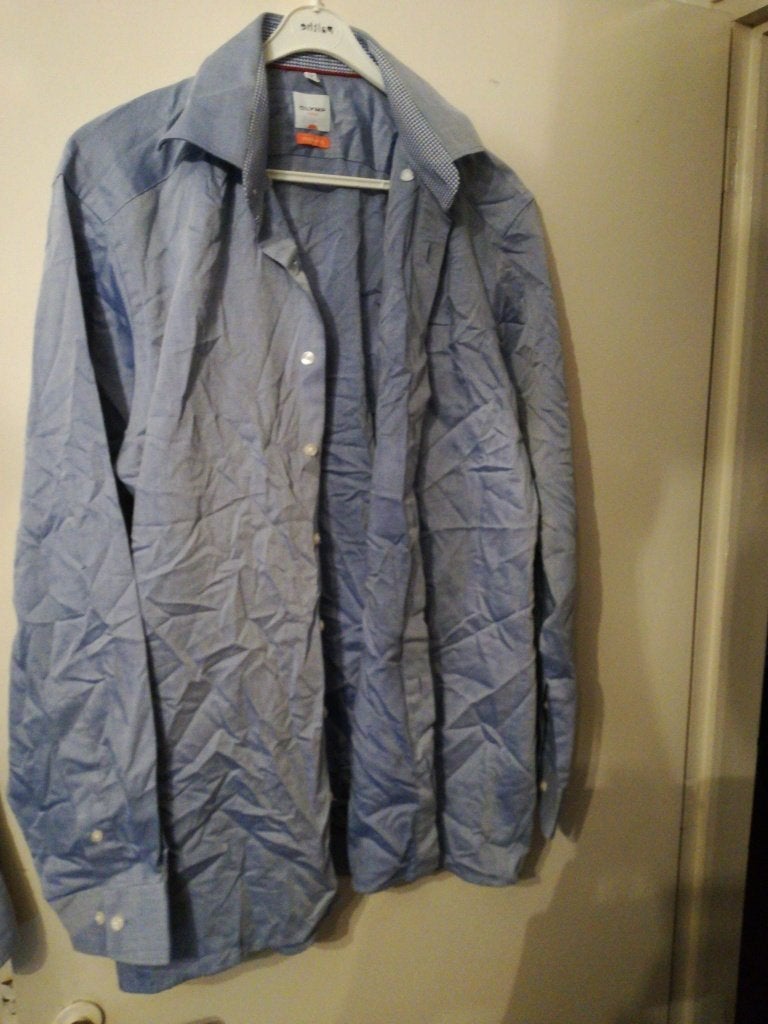 Als Nieuw overhemd olymp luxor modern fit Blauw 41, Verzenden, Zo goed als nieuw, Blauw, Halswijdte 41/42 (L)