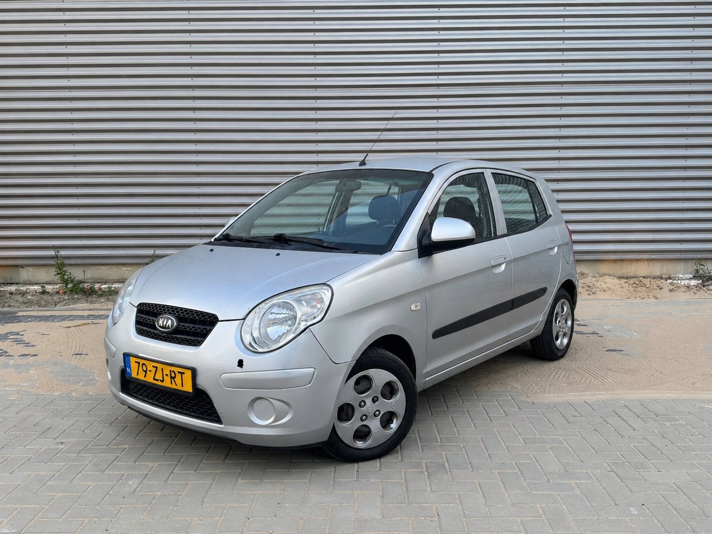 Kia Picanto 1.1 AUT 2008 Grijs, Auto's, Stof, Zwart, 4 cilinders, Origineel Nederlands