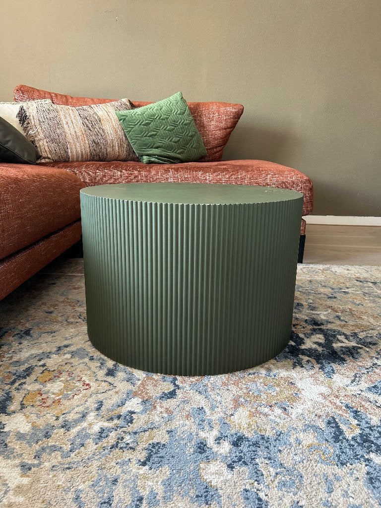 Groene ronde salontafel De Eekhoorn, diameter 60cm, Ophalen, Gebruikt, 50 tot 100 cm, Design