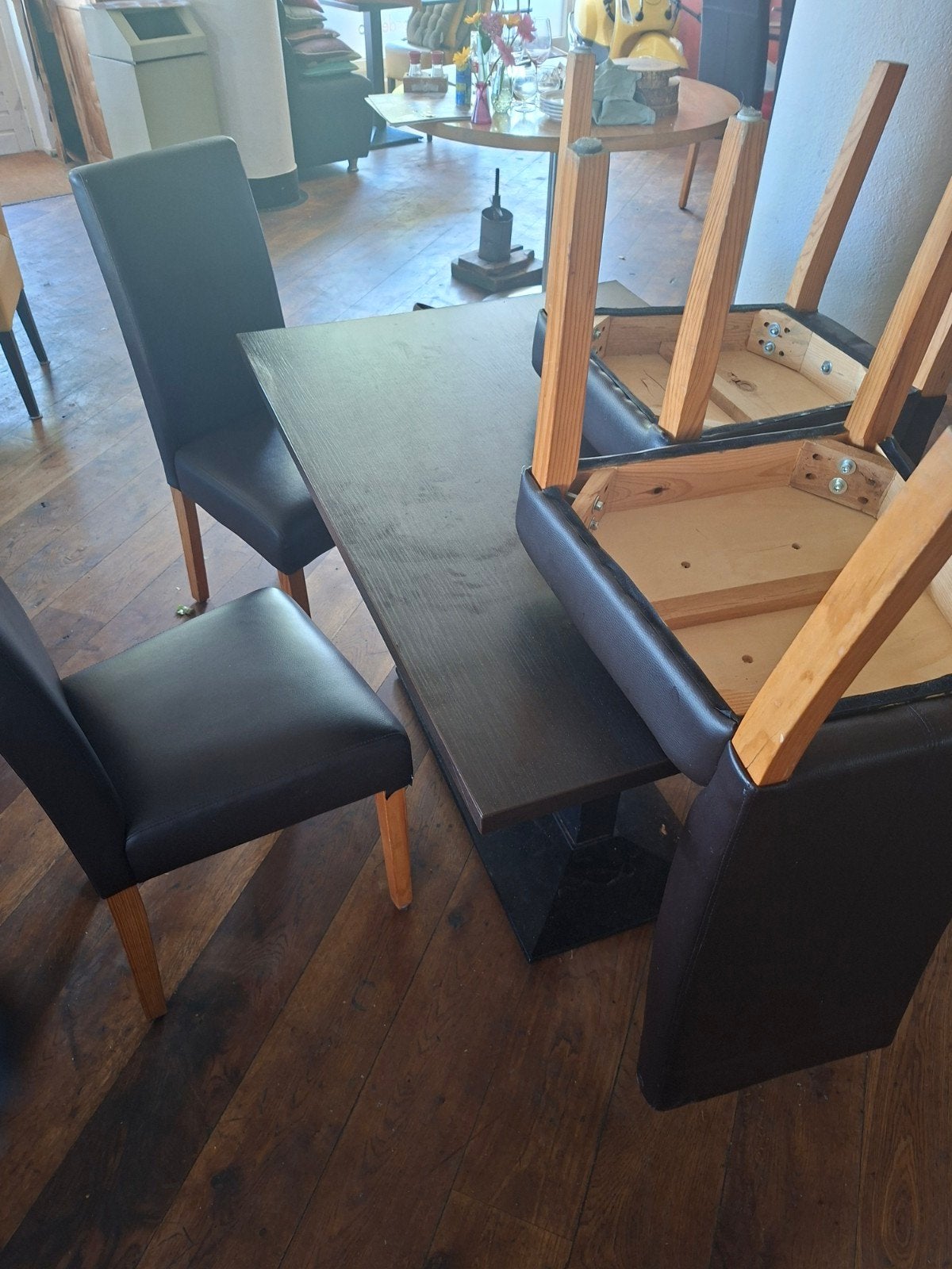 Tafell voor 4 personen  inclusief stoelen, Huis en Inrichting, Tafels | Eettafels, Ophalen, Rechthoekig, 50 tot 100 cm
