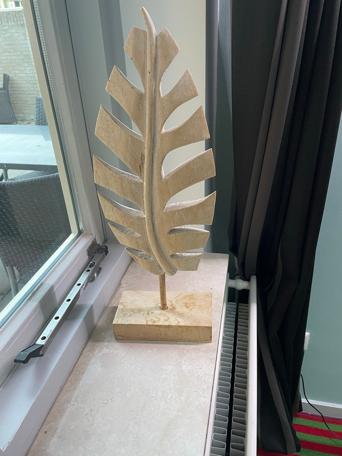 Decoratieve houten blad sculptuur, Huis en Inrichting, Woonaccessoires | Overige, Hout, Beige, Ophalen of Verzenden, Landelijk