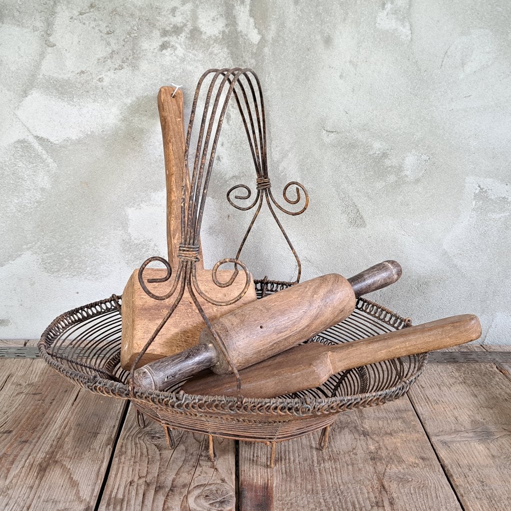 Brocante oude houten hamer plankje deegroller *Etage3*, Gebruikt, ., Ophalen of Verzenden, .