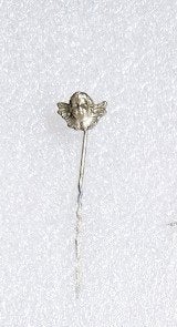 leuke volmetaal speld met engeltje /  engelen hoofdje, Ophalen of Verzenden, Gebruikt, Overige onderwerpen, Speldje of Pin