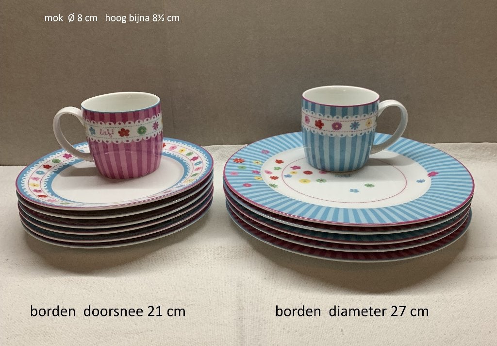 borden en mokken, dinerborden, lunchborden, Lief lifestyle, Huis en Inrichting, Ophalen of Verzenden, Zo goed als nieuw, Bord(en)