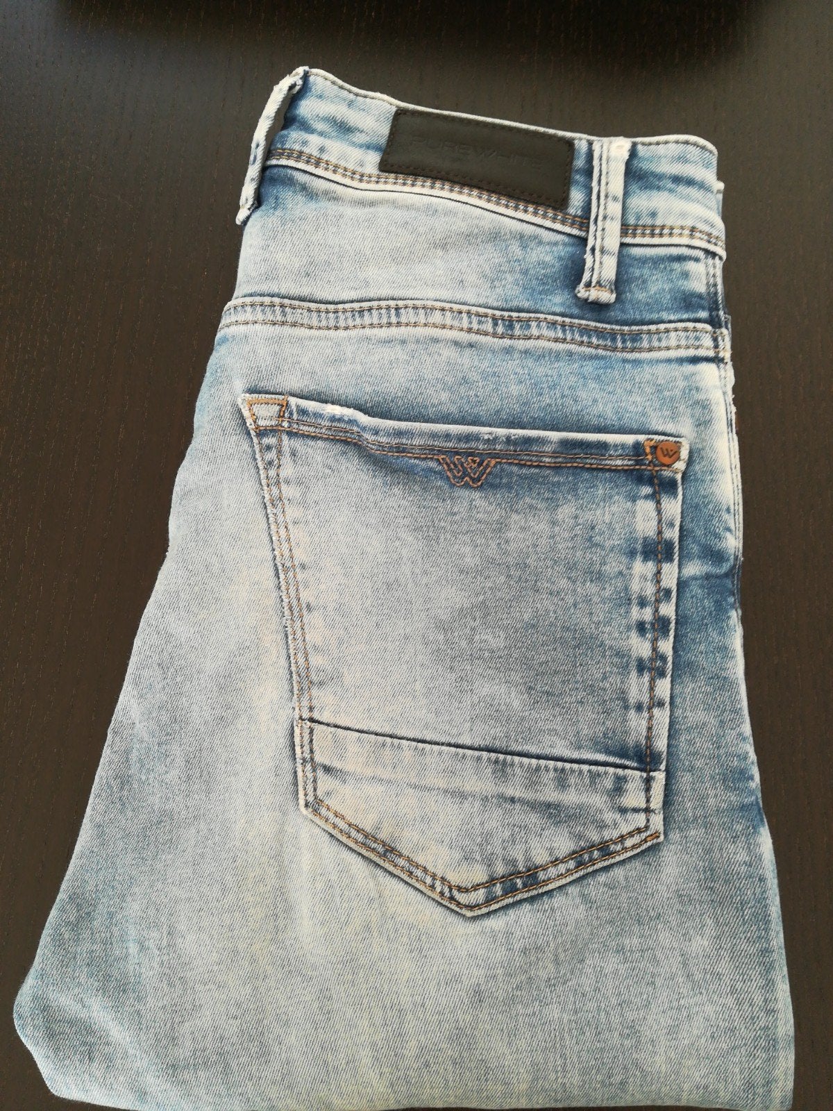 Pure White jeans ripped maat 27, Blauw, W32 (confectie 46) of kleiner, Ophalen of Verzenden, Pure White