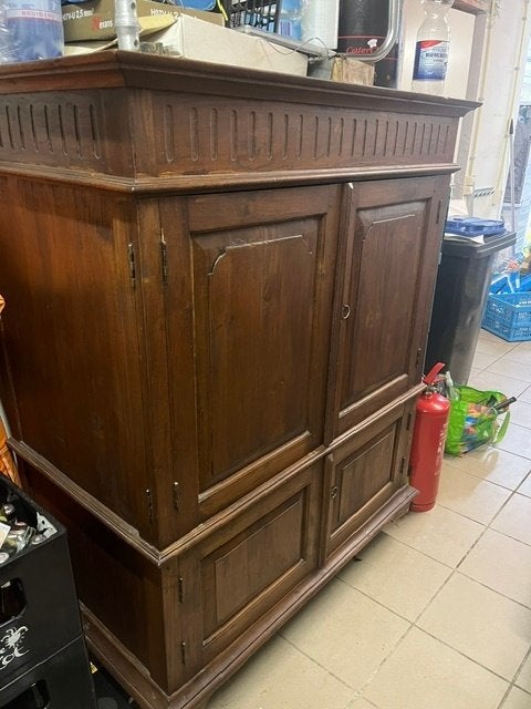 kast ( gratis op te halen), Ophalen, Gebruikt, 100 tot 150 cm, Teakhout