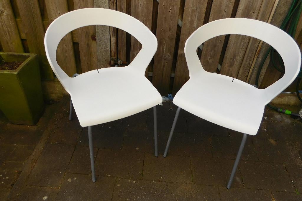 * Tweetal design stoelen van Metalmobil Arredo, Ophalen, Gebruikt, Twee, Wit