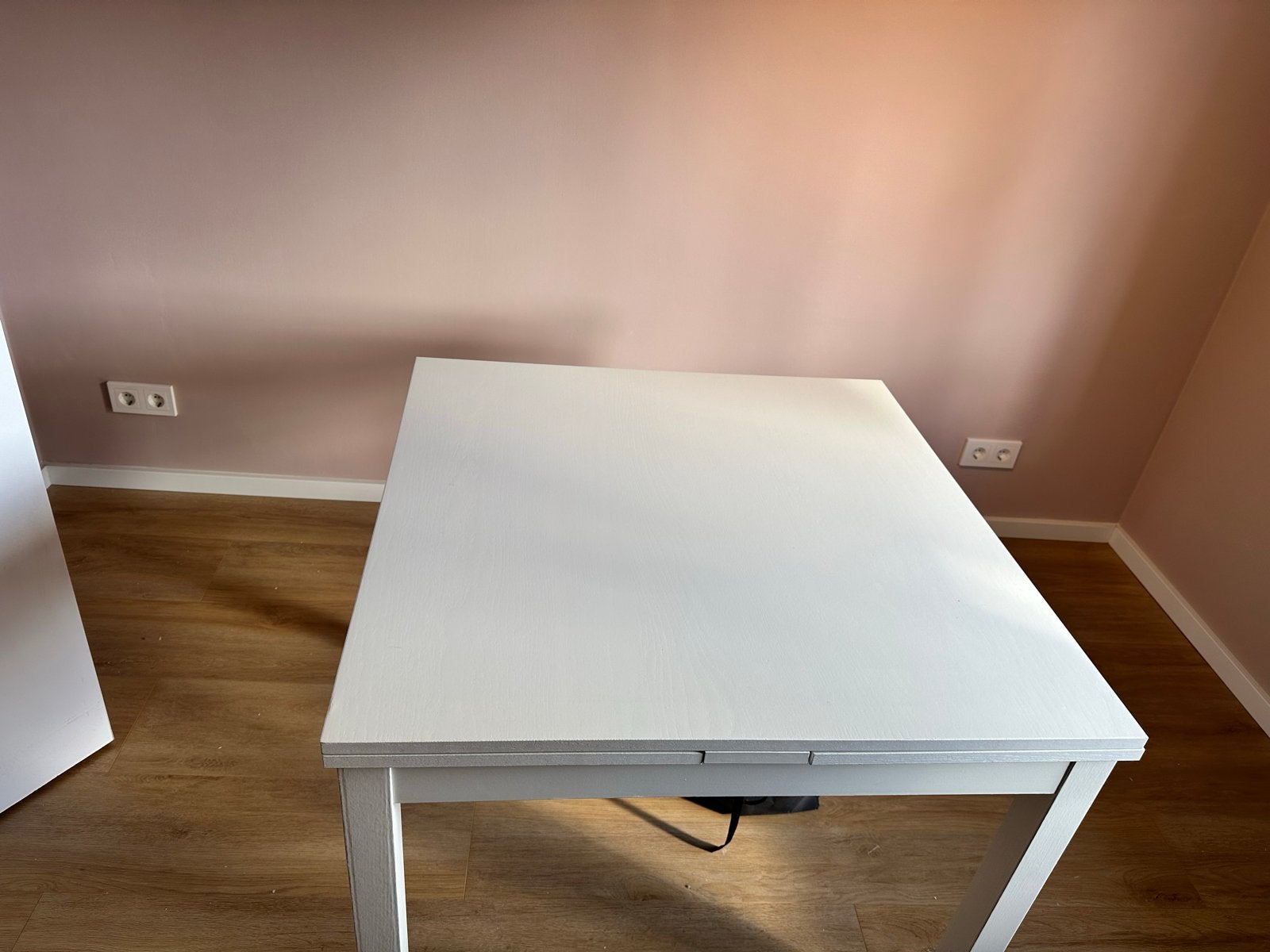 IKEA Bjursta Uitschuifbare Eettafel Wit - 90x90/170x90 cm, Huis en Inrichting, Ophalen, Gebruikt, 50 tot 100 cm, 150 tot 200 cm